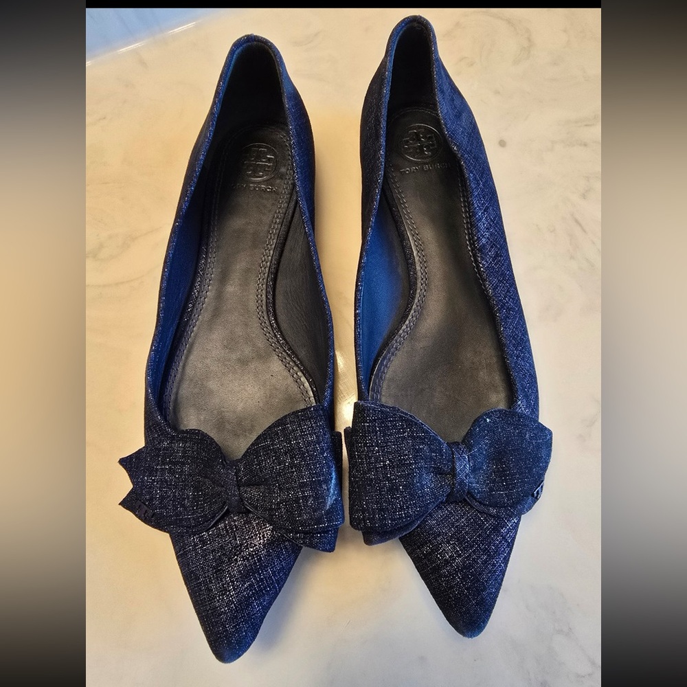 Tory Burch Navy Bow Flats